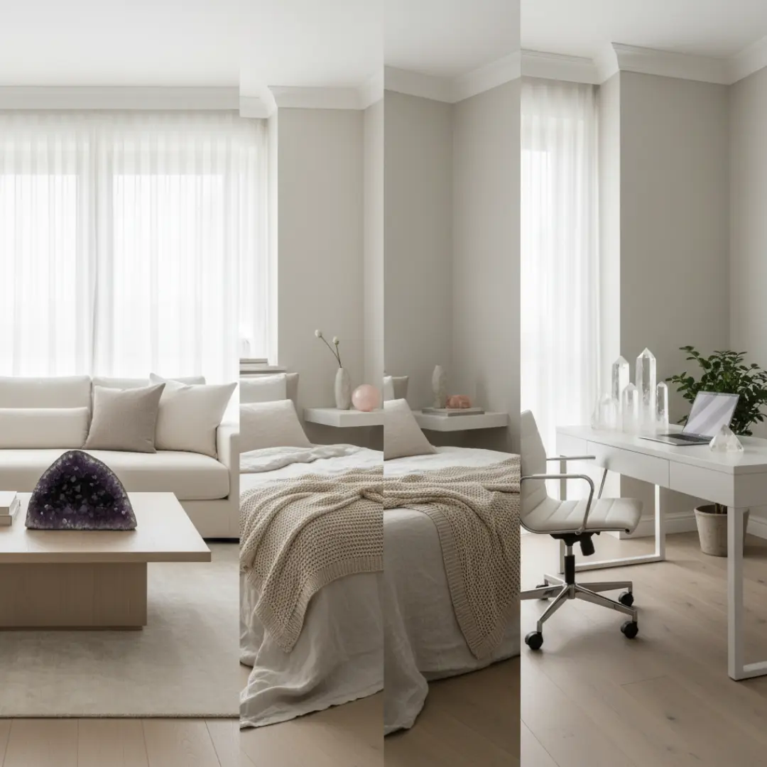 Cristais ideais para cada ambiente - harmonização de espaços com pedras naturais