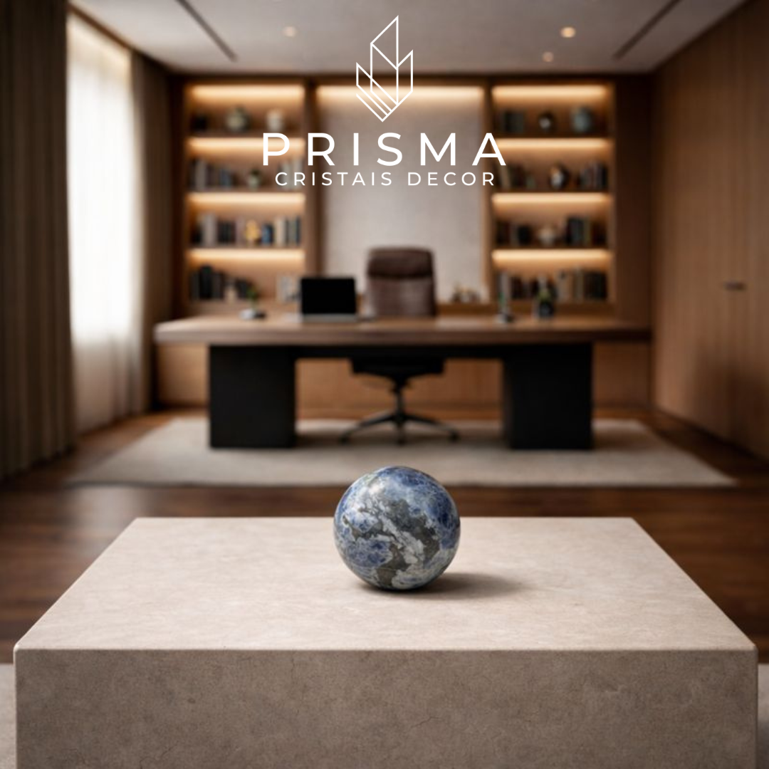 Esfera de Sodalita - cristal azul premium Prisma Cristais
