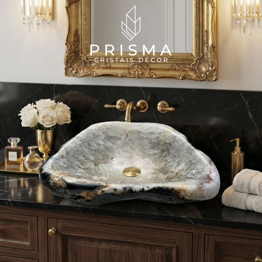 Cuba em Ágata — escultura funcional única em pedra natural