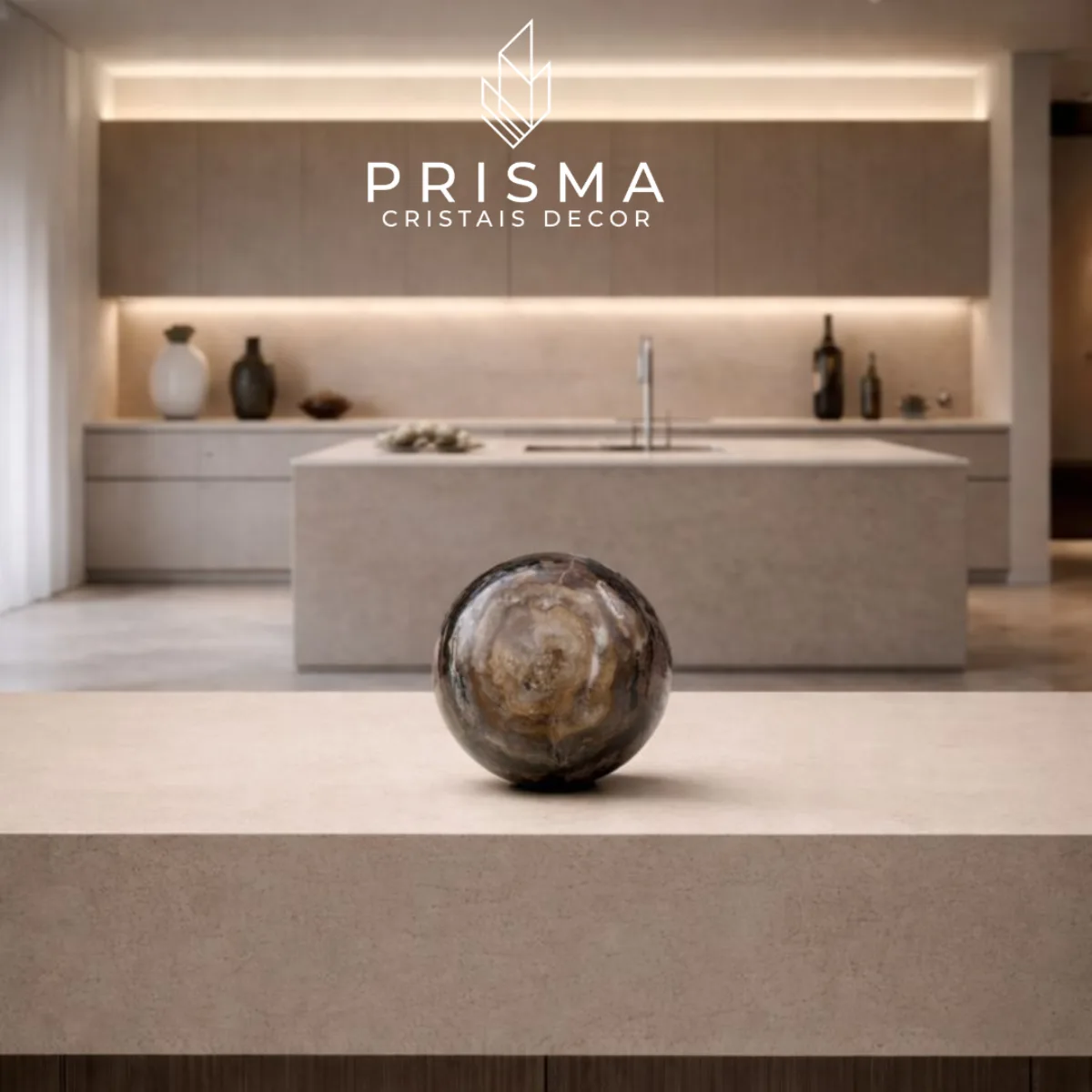 Esfera de Jaspe - cristal com padrões terrosos únicos em formato esférico perfeito para decoração premium