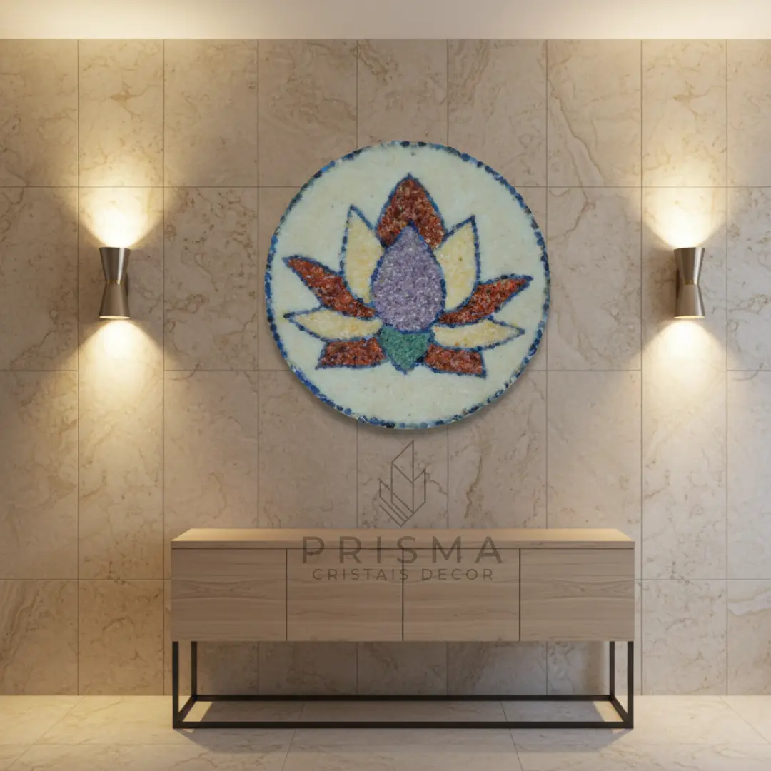 Mandala Lótus artesanal premium — símbolo de pureza, renascimento e iluminação espiritual Nova Lima MG