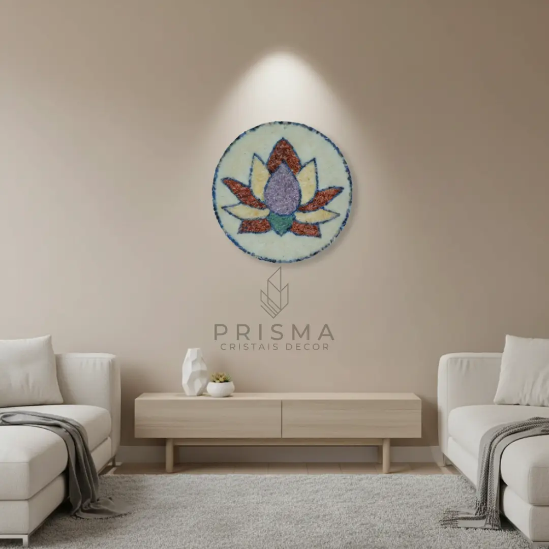 Mandala L&oacute;tus com acabamento premium — arte espiritual para decoração de alto padrão Nova Lima Minas Gerais