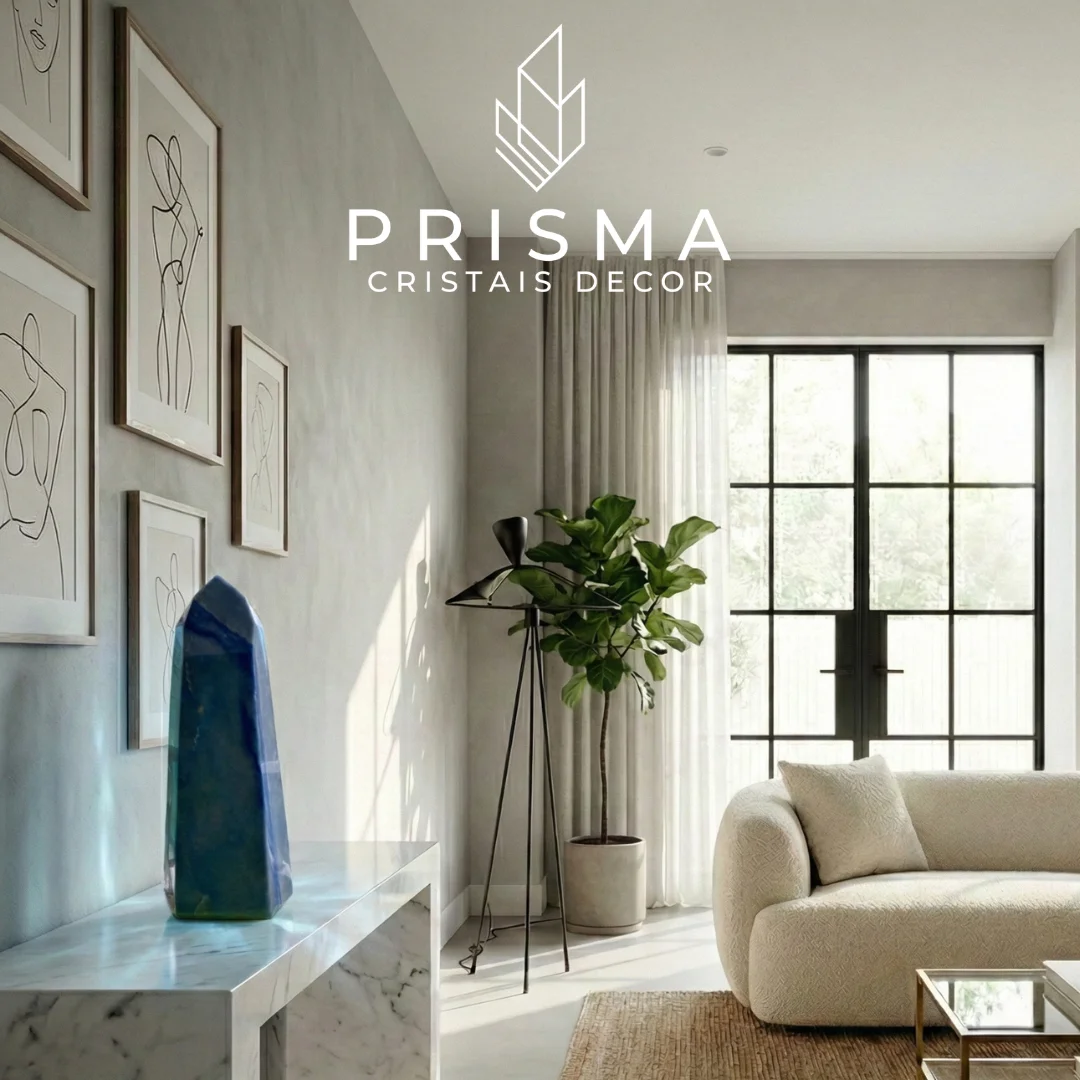 Ponta de Quartzo Azul 46cm — cristal gerador premium azul natural de Minas Gerais