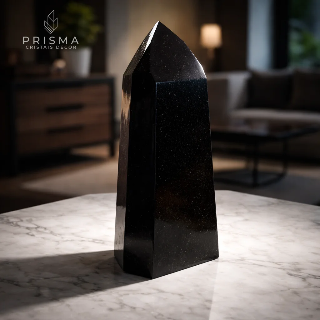 Ponta de Quartzo Preto Morion 45cm — segundo exemplar, 19kg, cristal negro natural de Minas Gerais